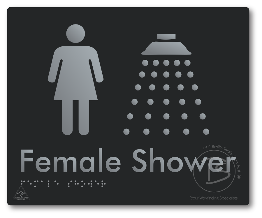 Female Shower - Braille Tactile Signs Aust.