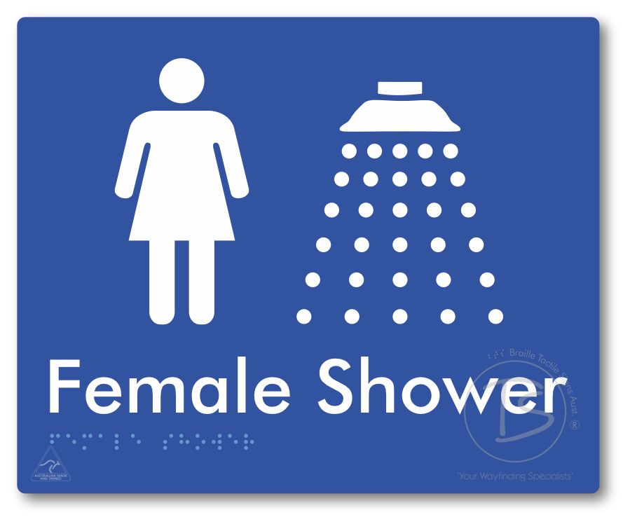 Female Shower - Braille Tactile Signs Aust.