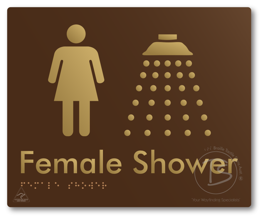 Female Shower - Braille Tactile Signs Aust.
