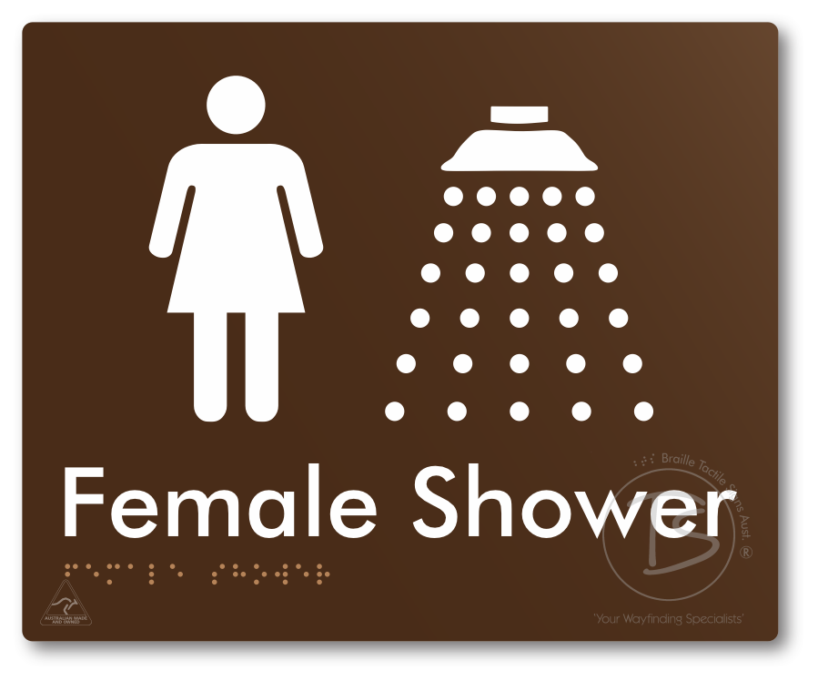 Female Shower - Braille Tactile Signs Aust.