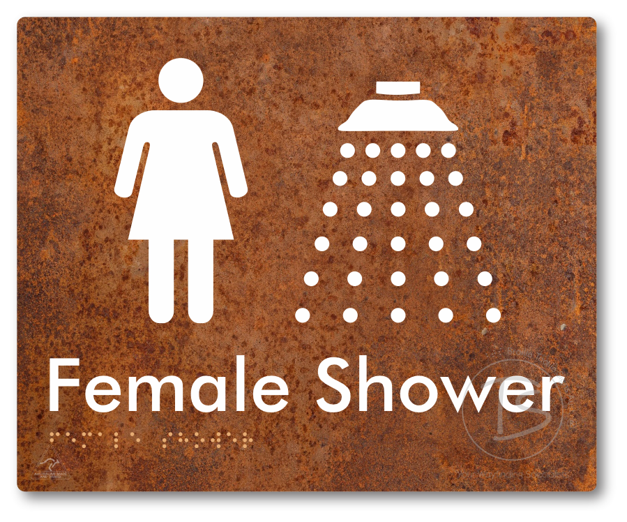 Female Shower - Braille Tactile Signs Aust.