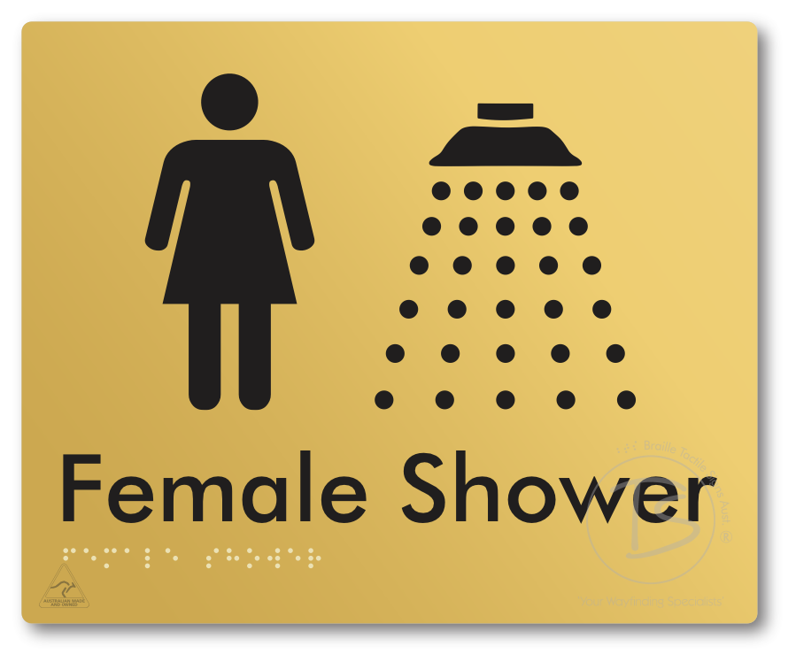Female Shower - Braille Tactile Signs Aust.
