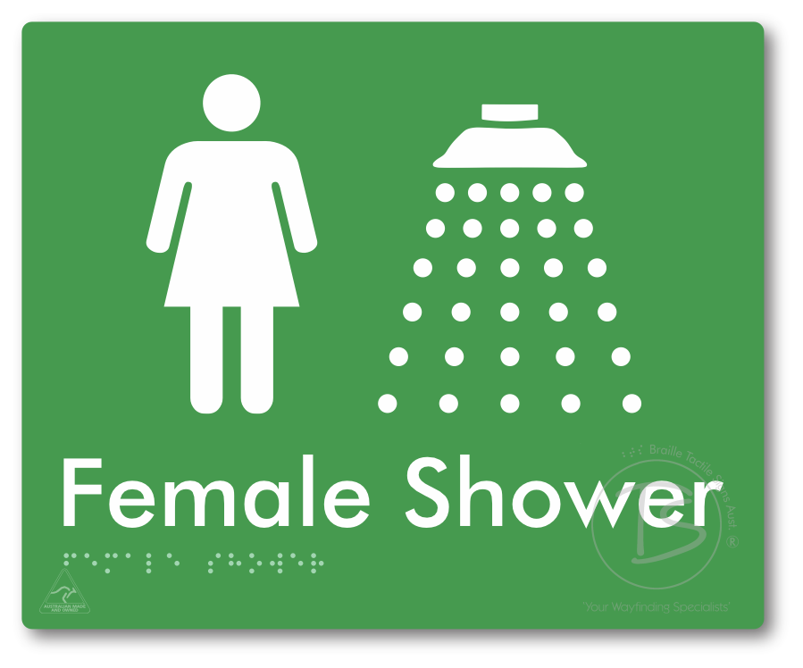 Female Shower - Braille Tactile Signs Aust.