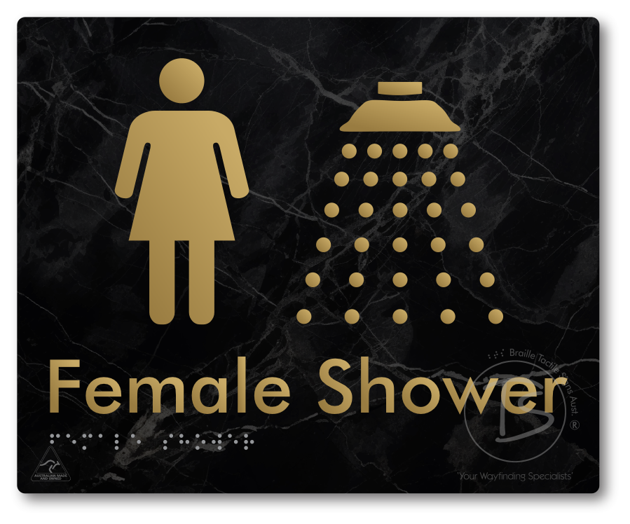 Female Shower - Braille Tactile Signs Aust.