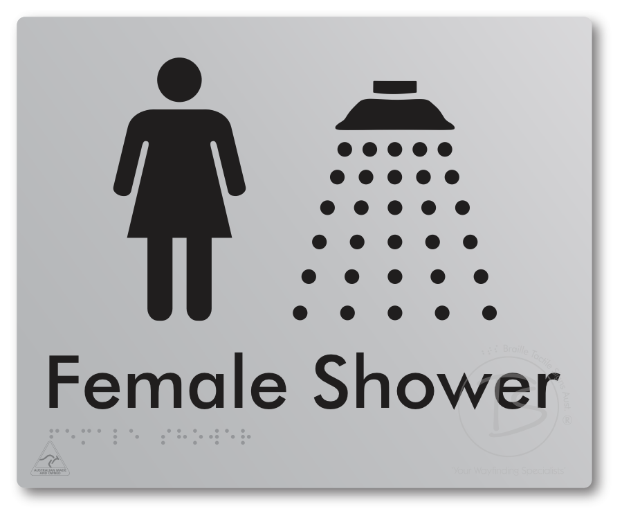 Female Shower - Braille Tactile Signs Aust.