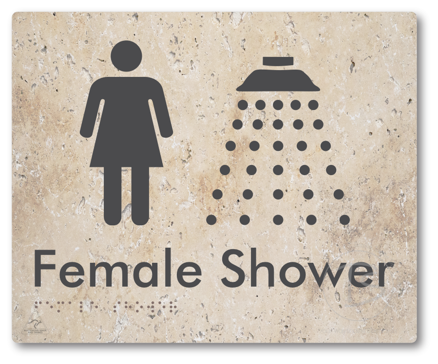 Female Shower - Braille Tactile Signs Aust.