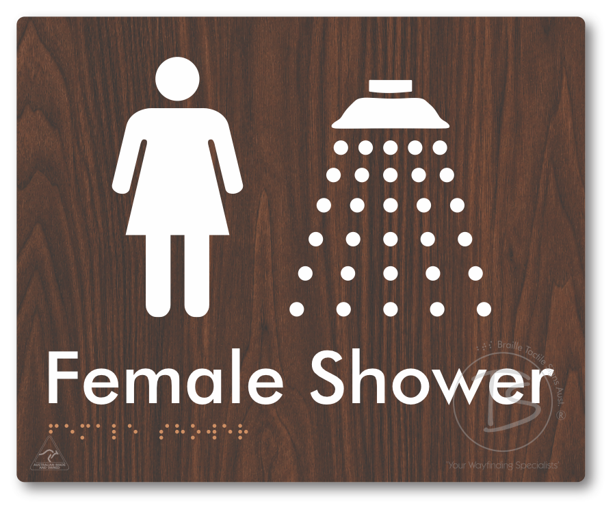 Female Shower - Braille Tactile Signs Aust.