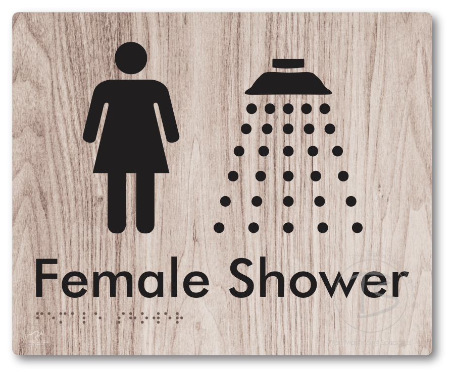 Female Shower - Braille Tactile Signs Aust.