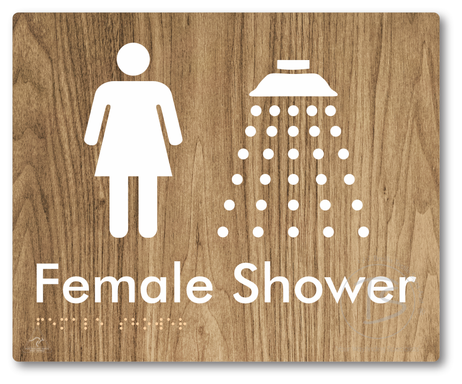Female Shower - Braille Tactile Signs Aust.
