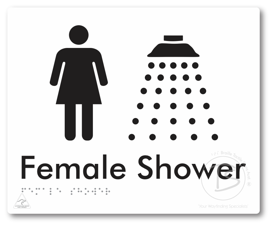 Female Shower - Braille Tactile Signs Aust.
