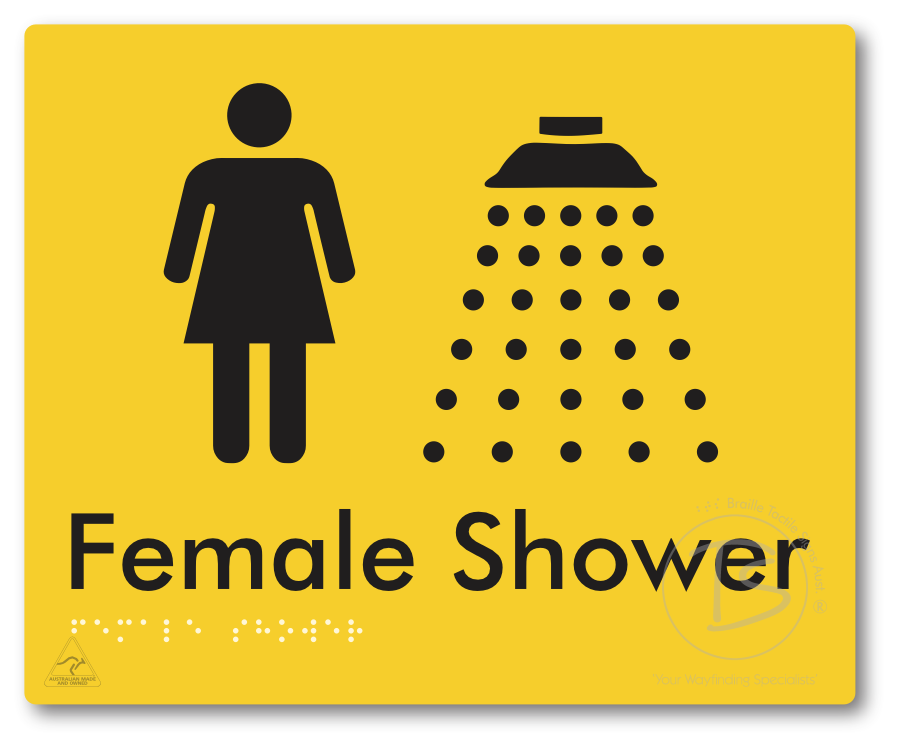 Female Shower - Braille Tactile Signs Aust.