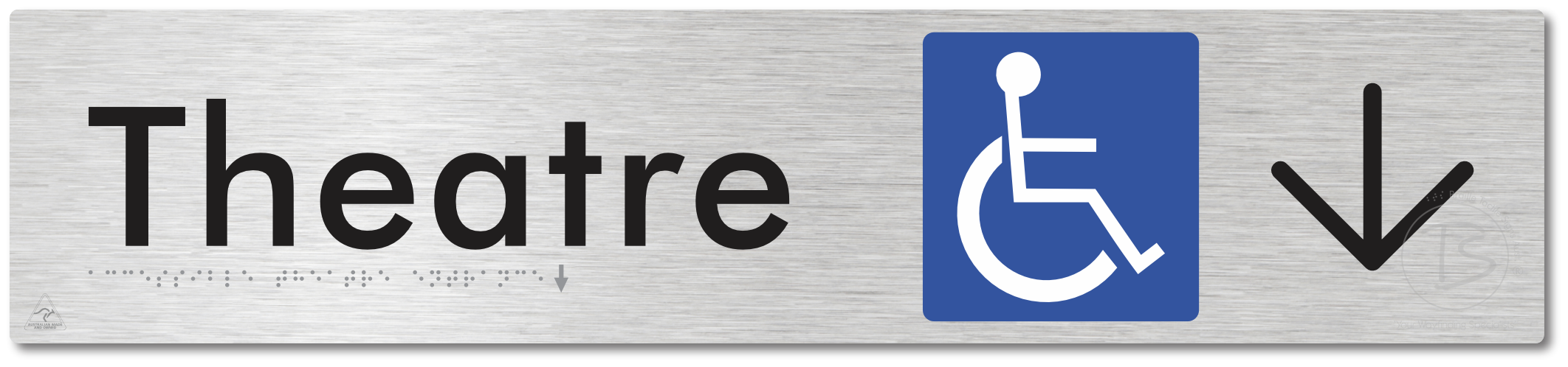 Accessible Theatre Entrance with Large Directional Arrow
