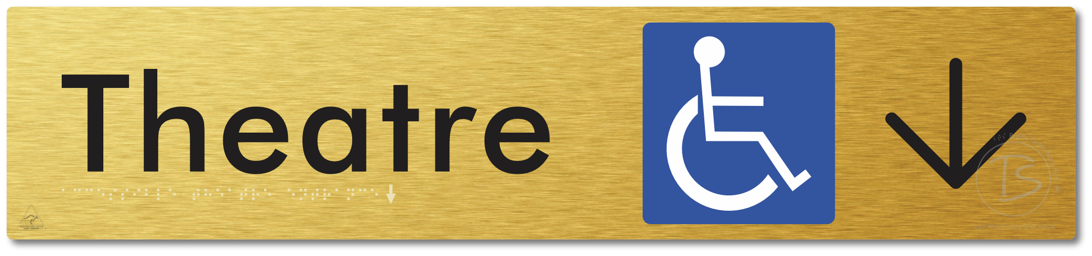 Accessible Theatre Entrance with Large Directional Arrow