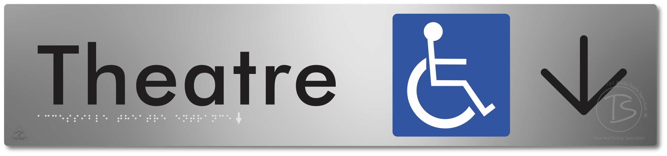 Accessible Theatre Entrance with Large Directional Arrow