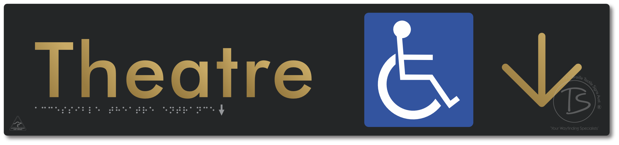 Accessible Theatre Entrance with Large Directional Arrow