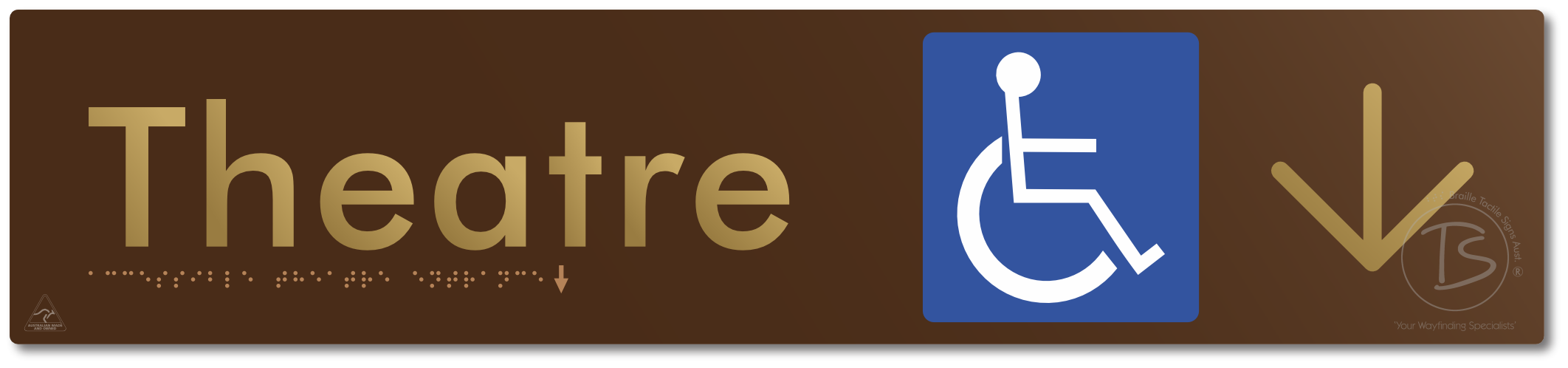 Accessible Theatre Entrance with Large Directional Arrow