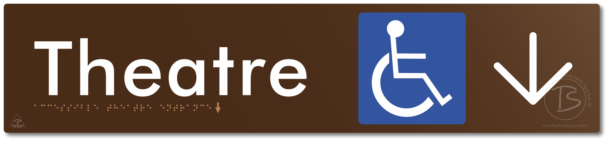 Accessible Theatre Entrance with Large Directional Arrow