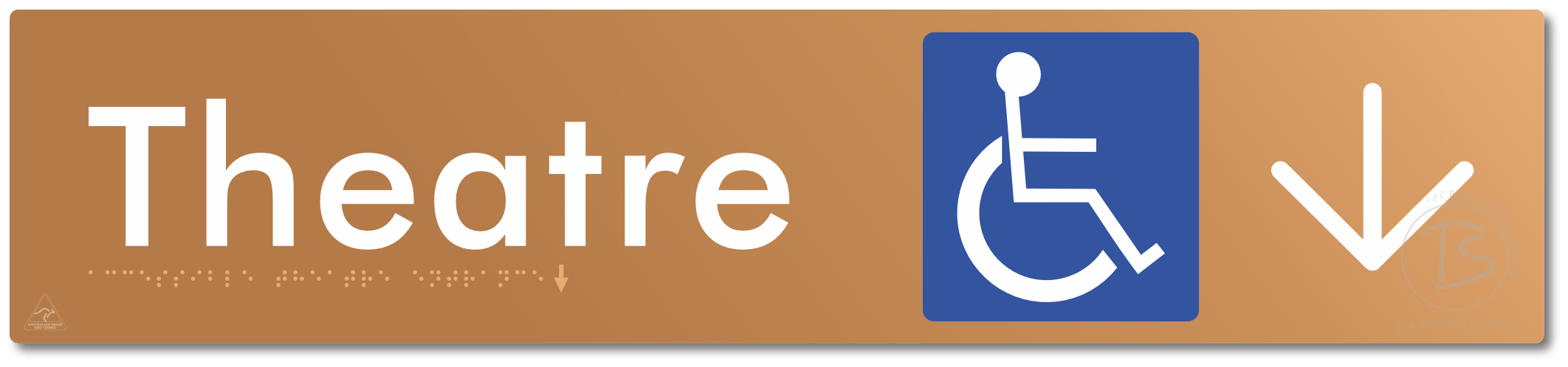 Accessible Theatre Entrance with Large Directional Arrow