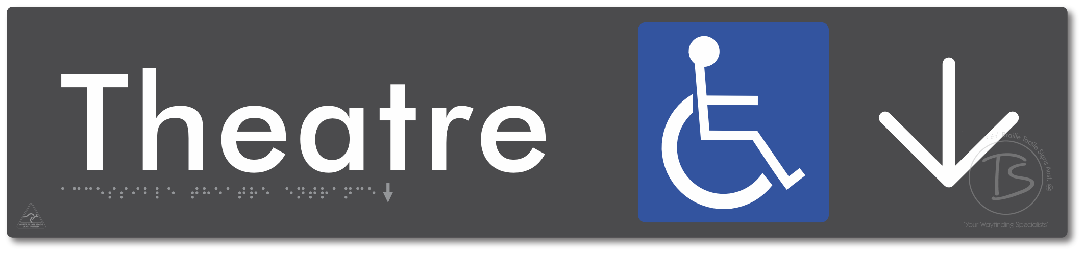 Accessible Theatre Entrance with Large Directional Arrow