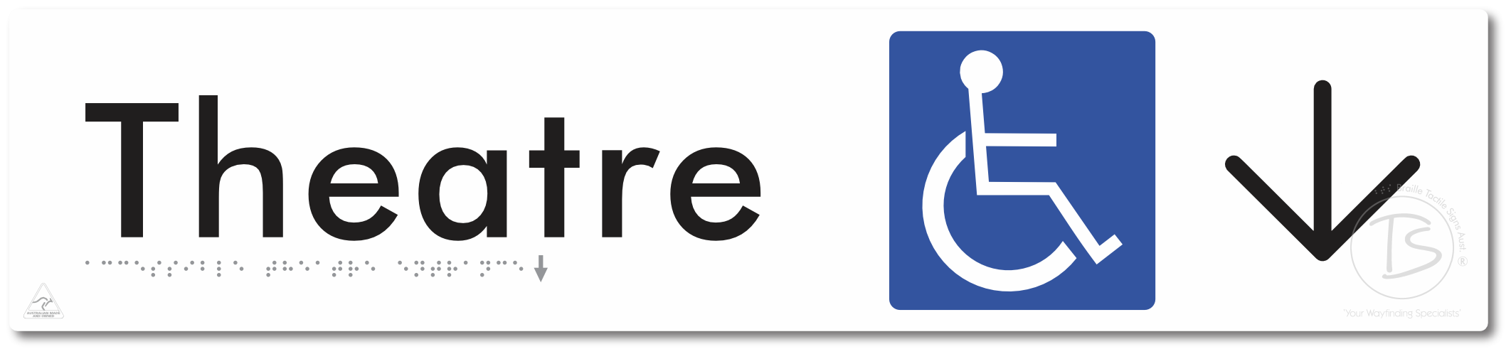 Accessible Theatre Entrance with Large Directional Arrow