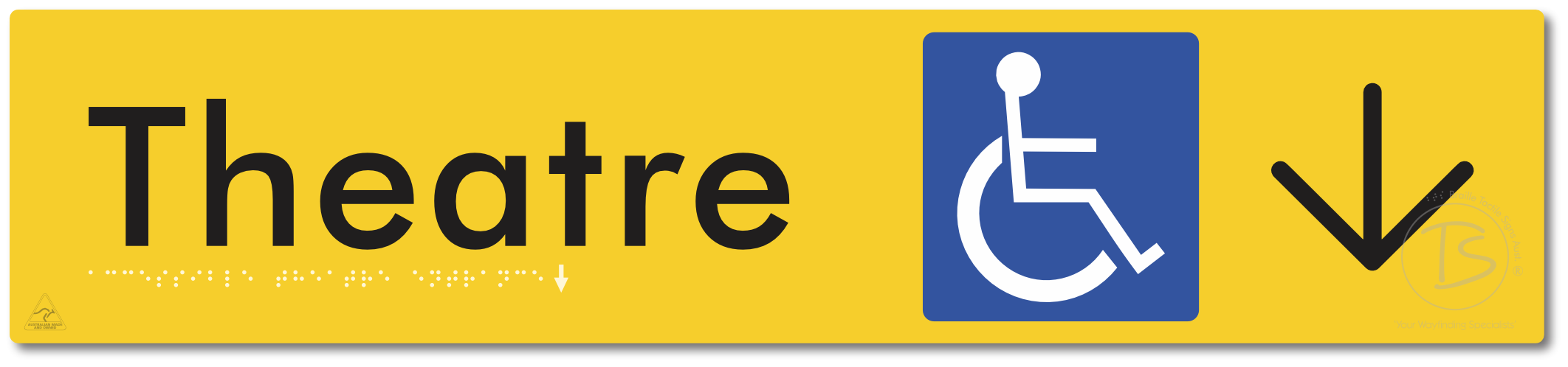 Accessible Theatre Entrance with Large Directional Arrow