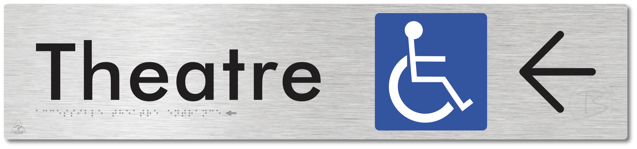 Accessible Theatre Entrance with Large Directional Arrow