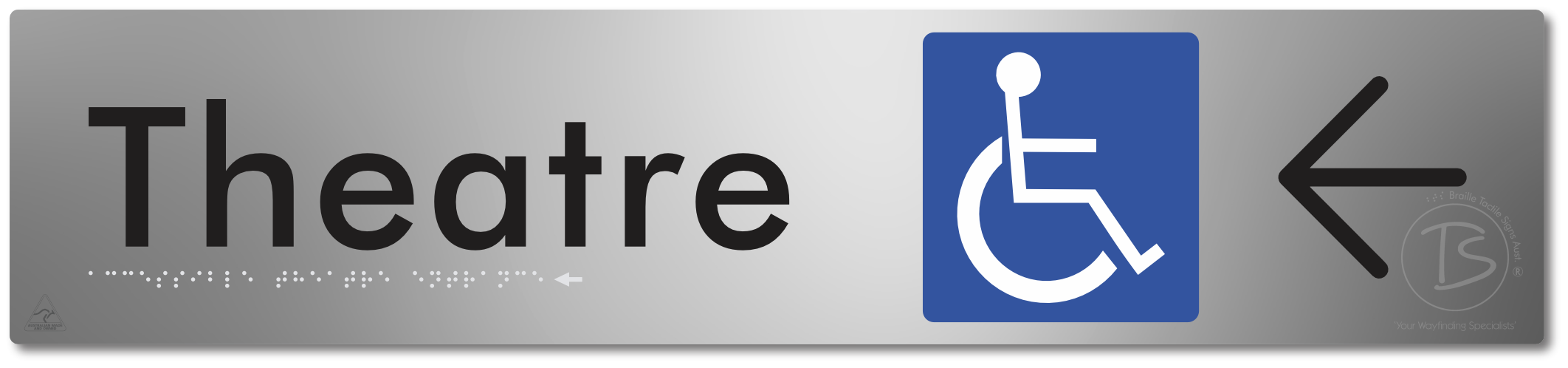 Accessible Theatre Entrance with Large Directional Arrow