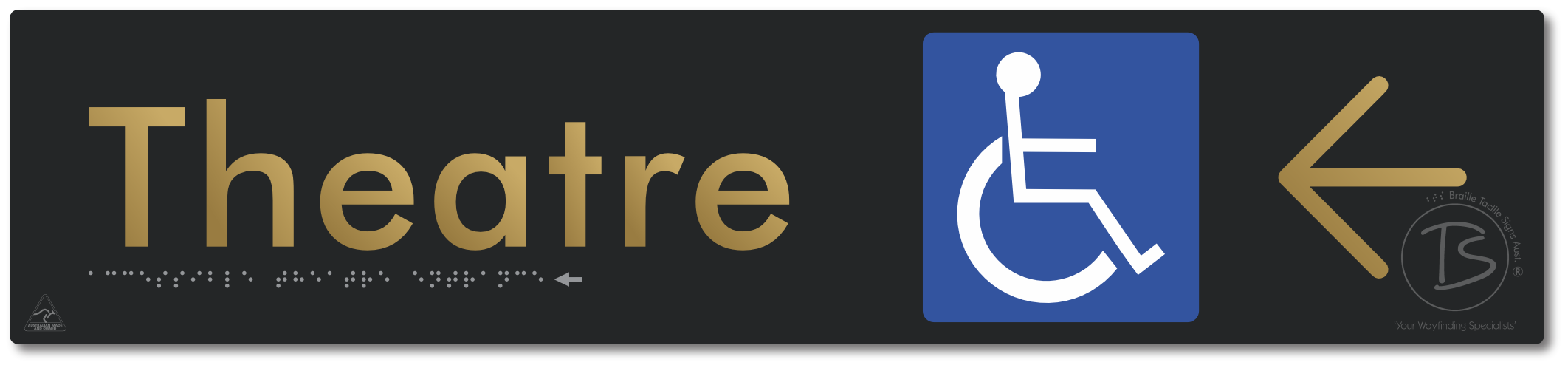 Accessible Theatre Entrance with Large Directional Arrow