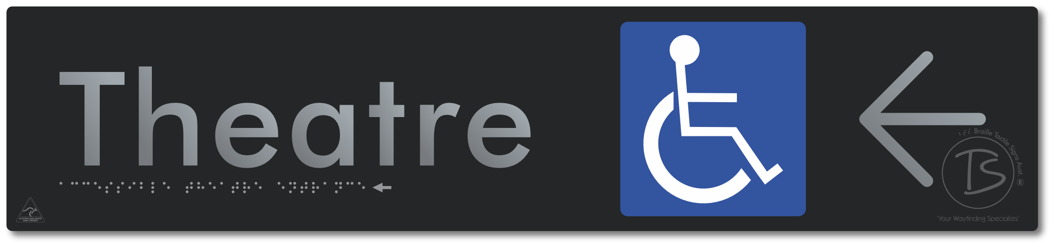 Accessible Theatre Entrance with Large Directional Arrow