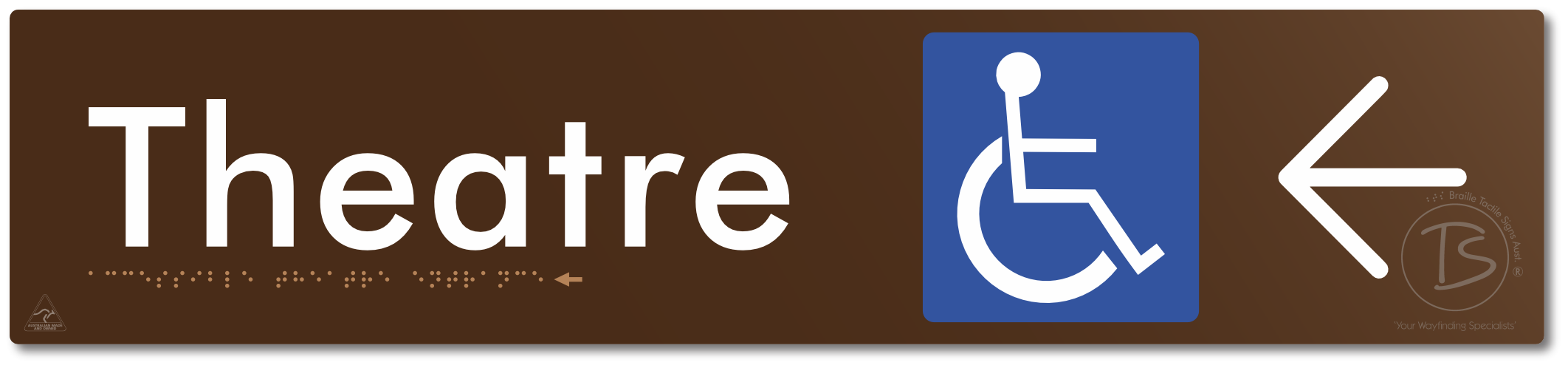 Accessible Theatre Entrance with Large Directional Arrow