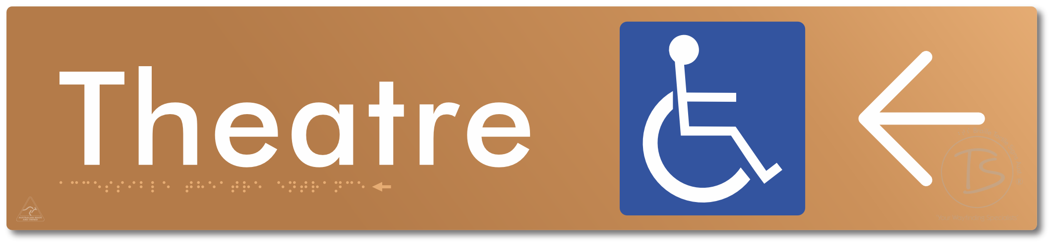 Accessible Theatre Entrance with Large Directional Arrow