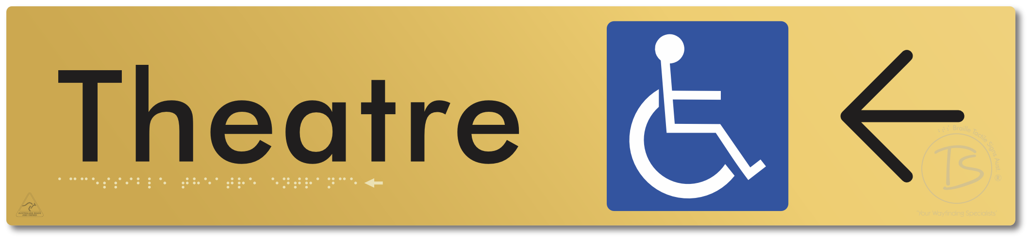 Accessible Theatre Entrance with Large Directional Arrow