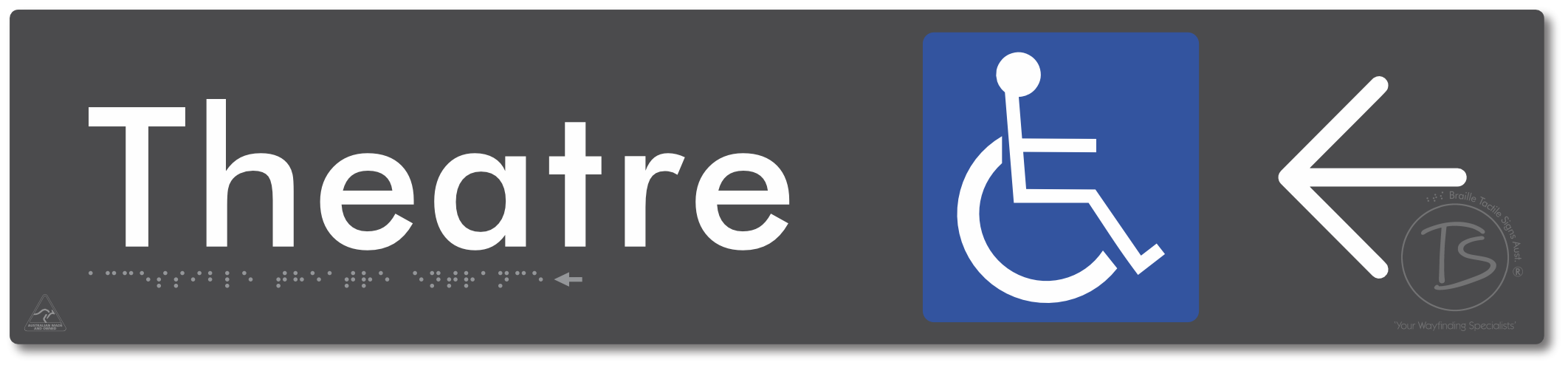 Accessible Theatre Entrance with Large Directional Arrow