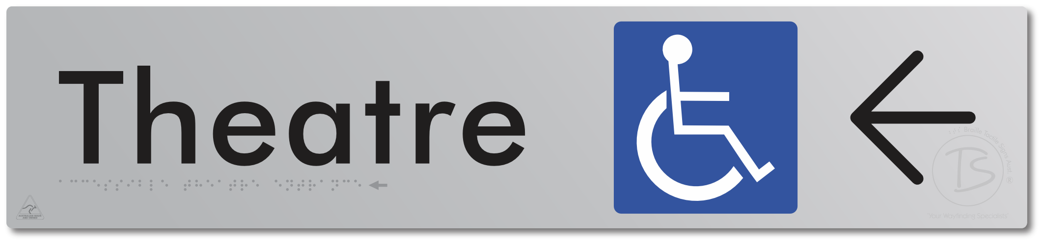 Accessible Theatre Entrance with Large Directional Arrow