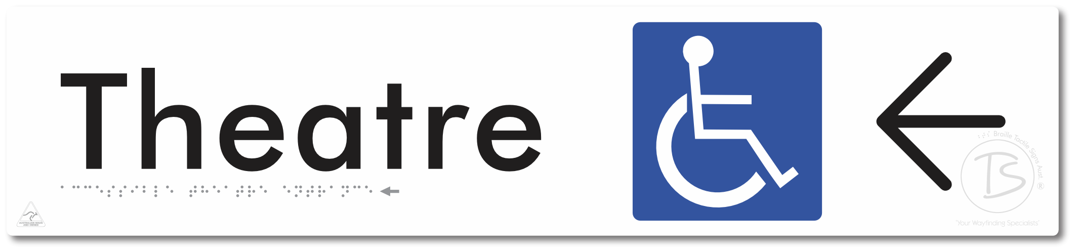 Accessible Theatre Entrance with Large Directional Arrow