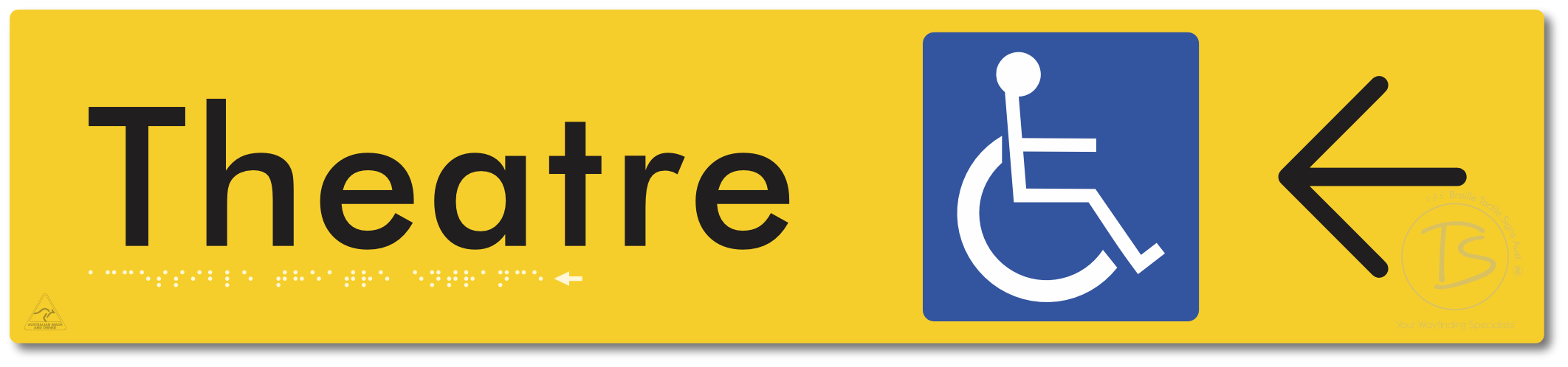 Accessible Theatre Entrance with Large Directional Arrow