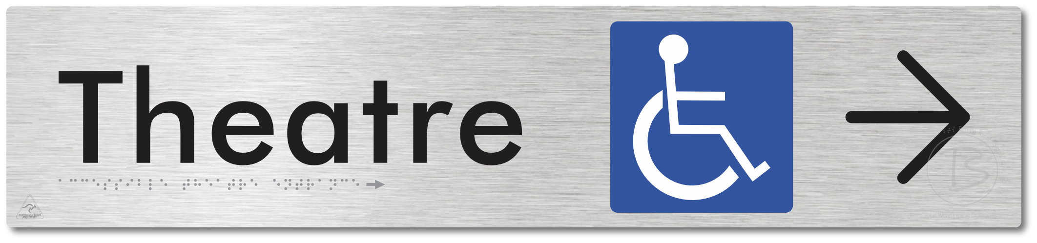 Accessible Theatre Entrance with Large Directional Arrow