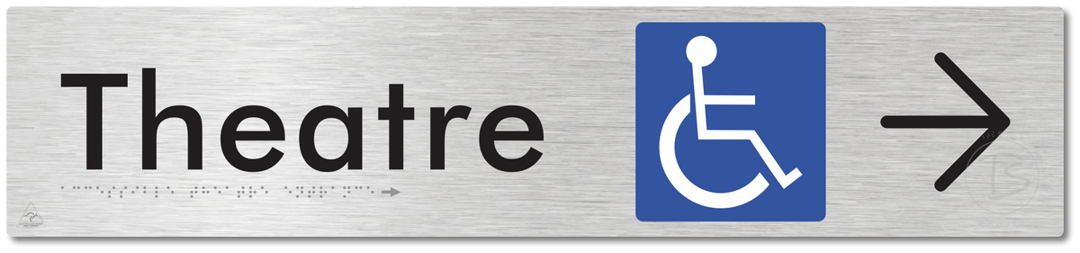 Accessible Theatre Entrance with Large Directional Arrow