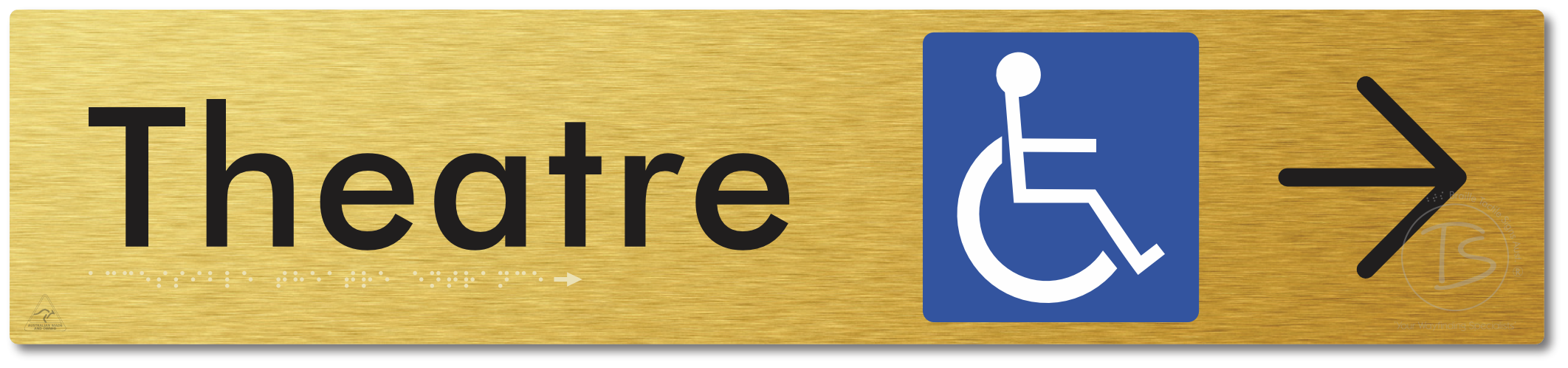 Accessible Theatre Entrance with Large Directional Arrow