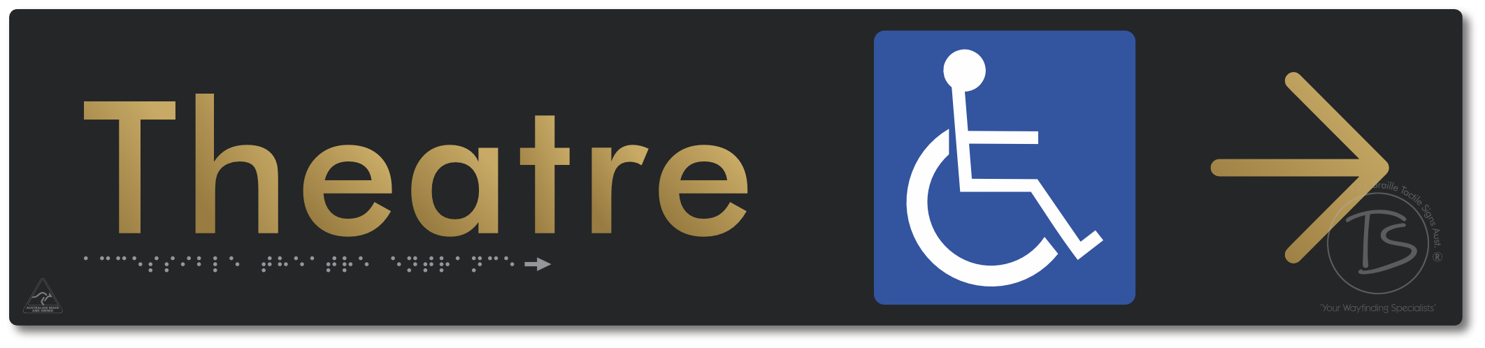 Accessible Theatre Entrance with Large Directional Arrow