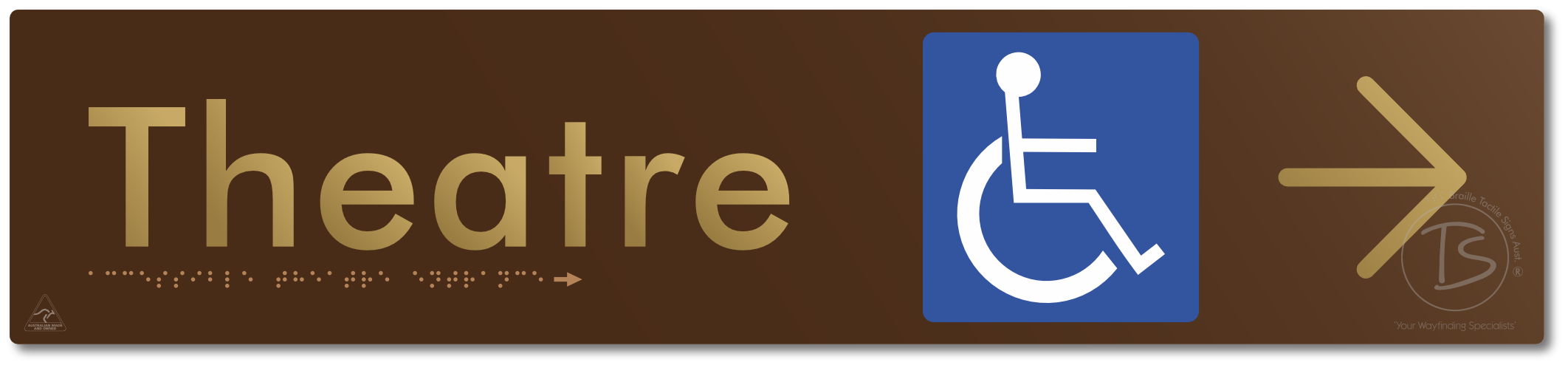 Accessible Theatre Entrance with Large Directional Arrow