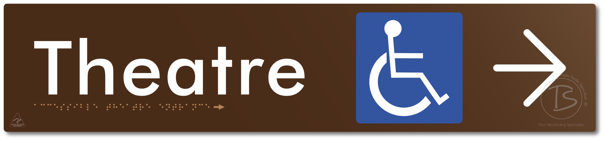 Accessible Theatre Entrance with Large Directional Arrow