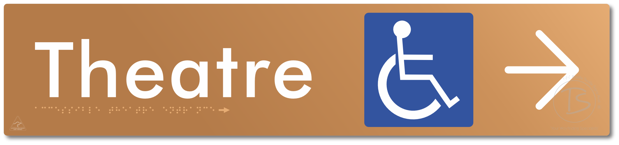 Accessible Theatre Entrance with Large Directional Arrow