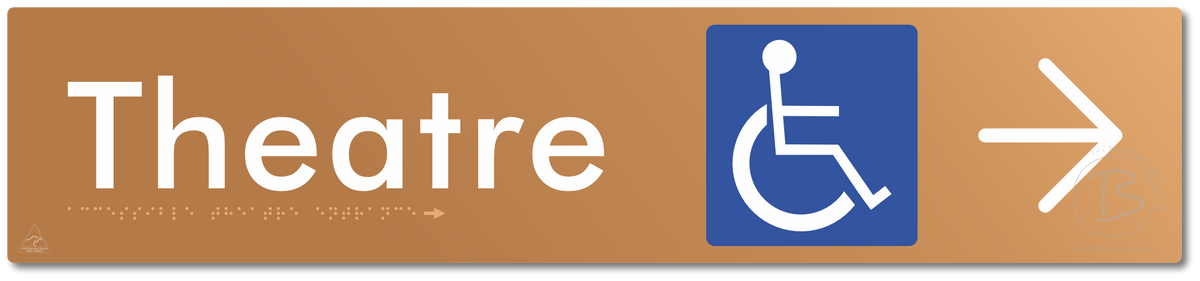 Accessible Theatre Entrance with Large Directional Arrow