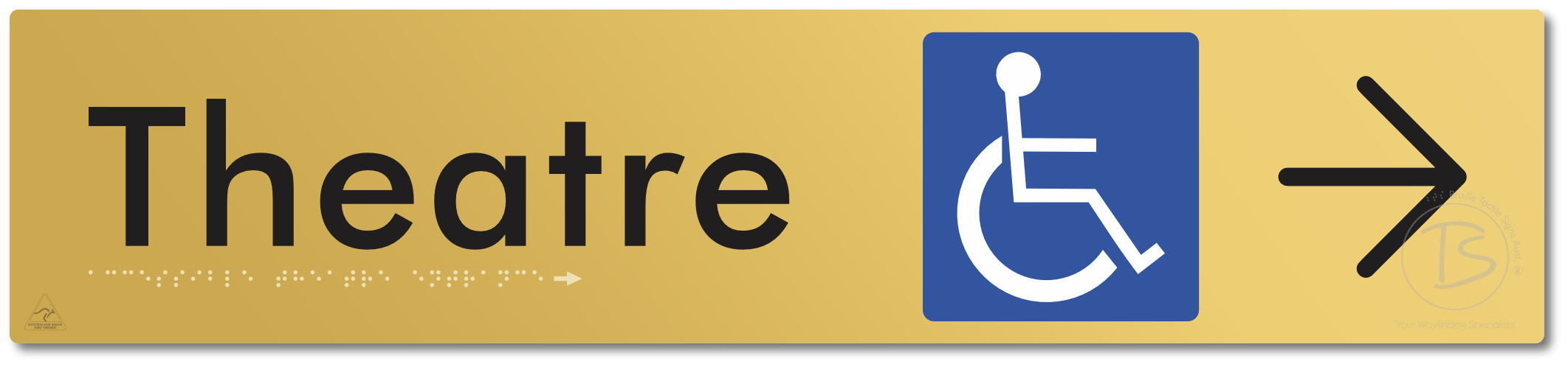 Accessible Theatre Entrance with Large Directional Arrow