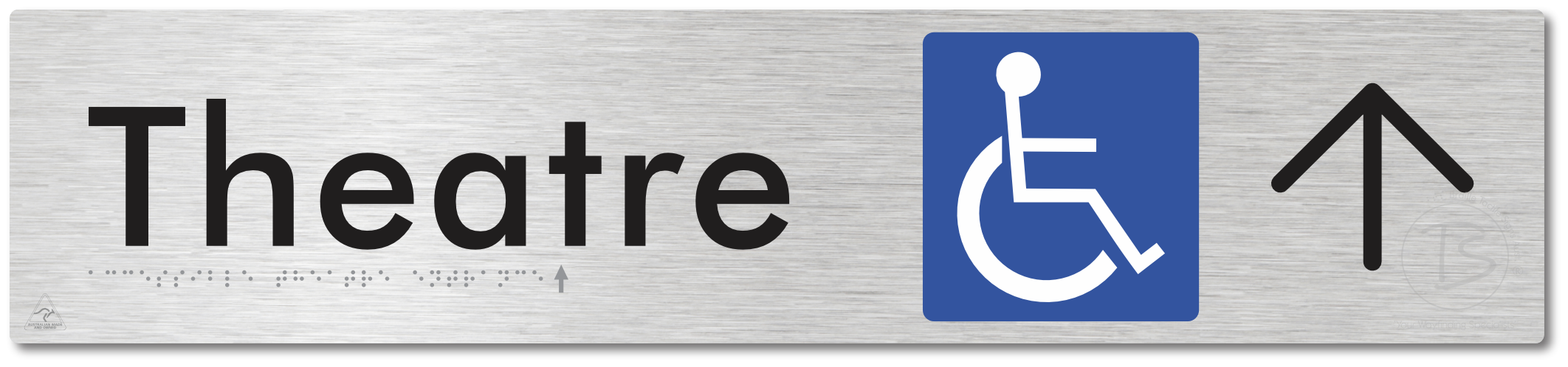 Accessible Theatre Entrance with Large Directional Arrow