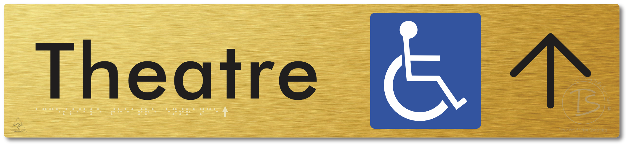 Accessible Theatre Entrance with Large Directional Arrow