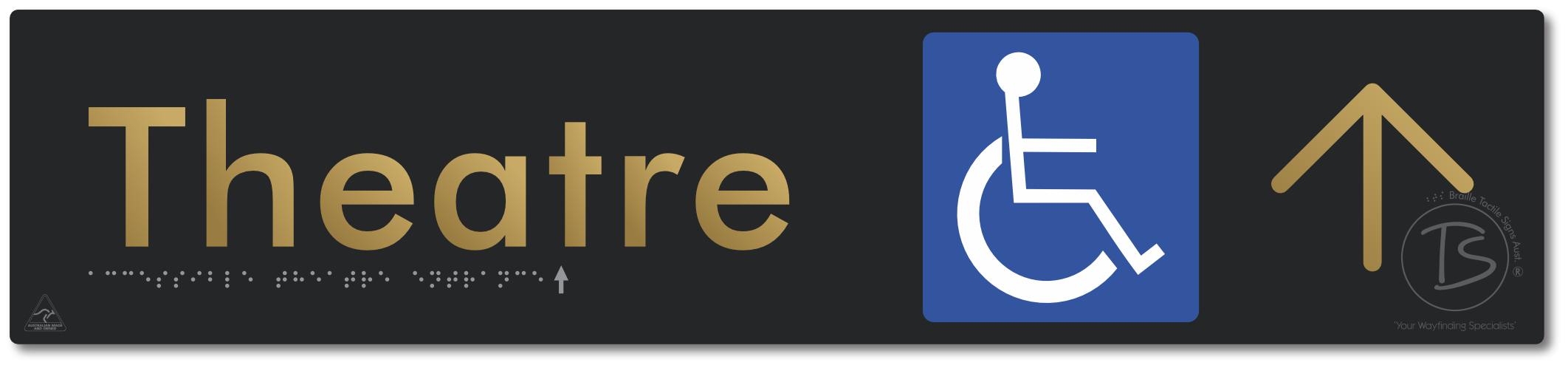 Accessible Theatre Entrance with Large Directional Arrow