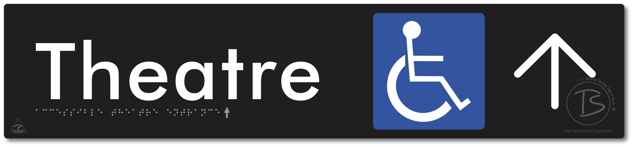 Accessible Theatre Entrance with Large Directional Arrow