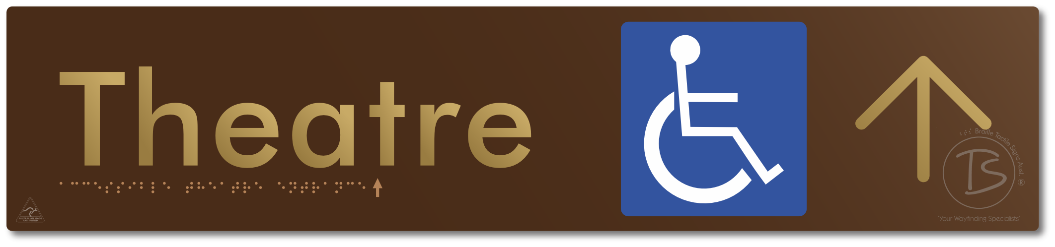 Accessible Theatre Entrance with Large Directional Arrow
